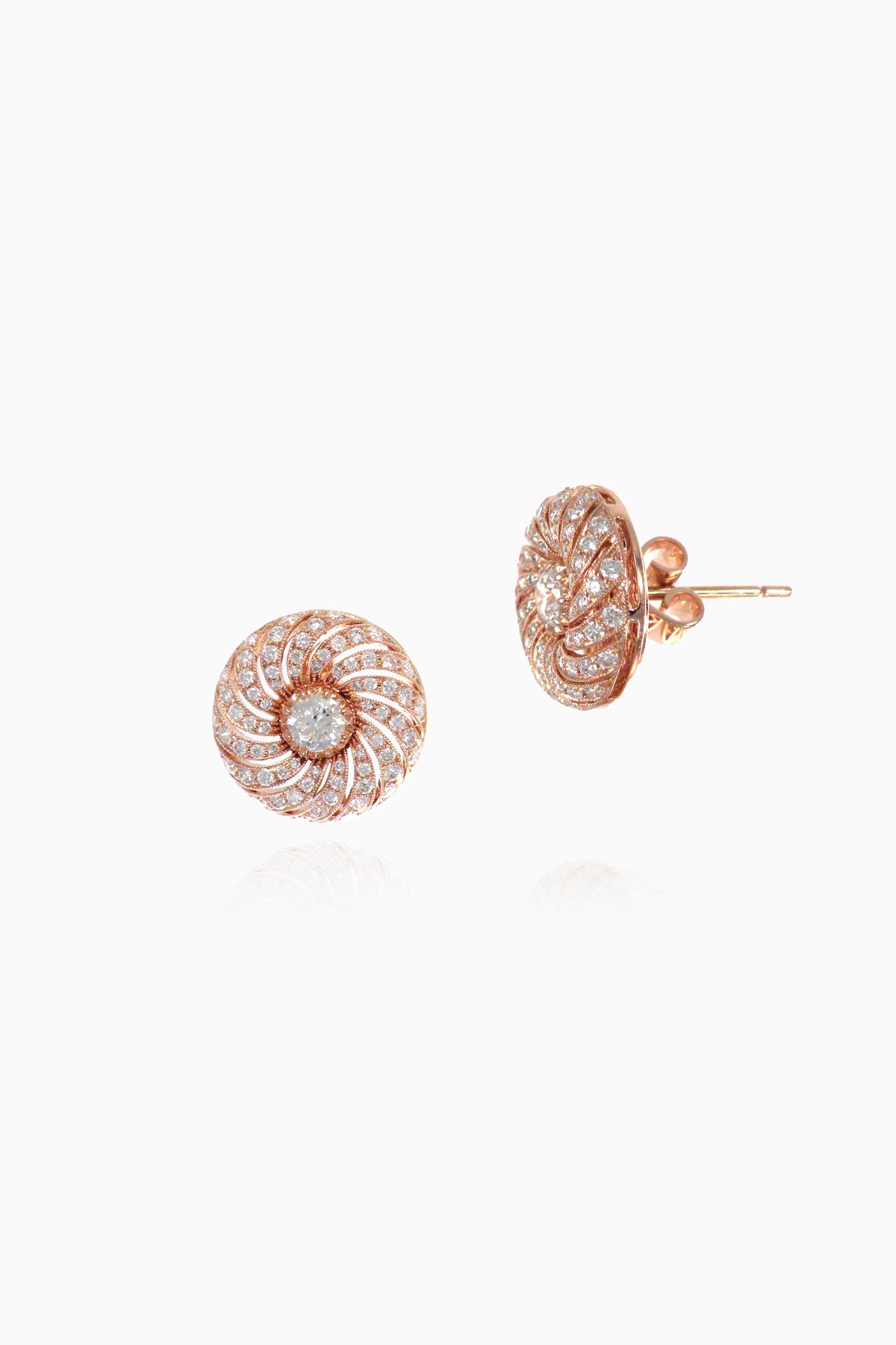 Ray of Light Stud Earrings in Rose Gold